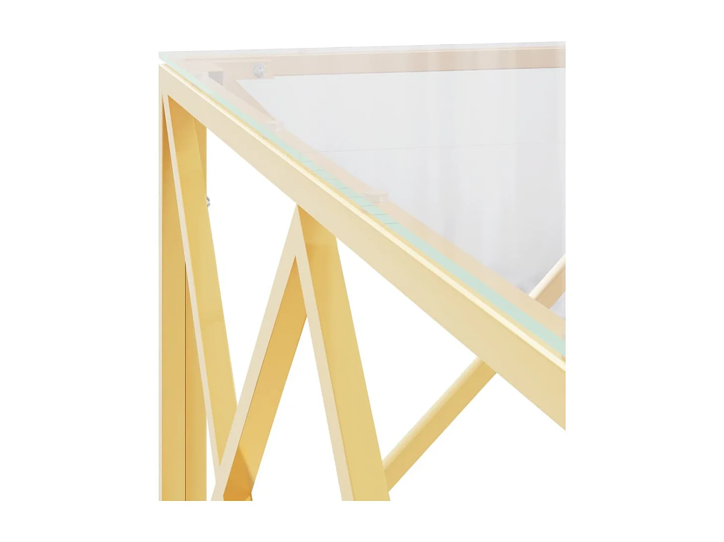 Table basse 80x80x40 acier inoxydable et verre