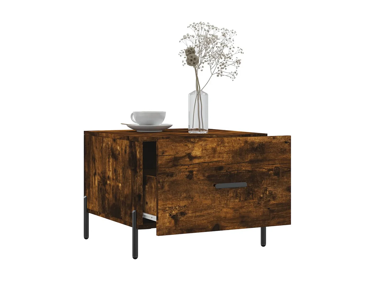 Table basse Chêne fumé 50x50x40 Bois d'ingénierie