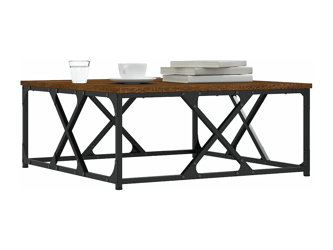 Table basse chêne marron 70x70x30 bois d'ingénierie