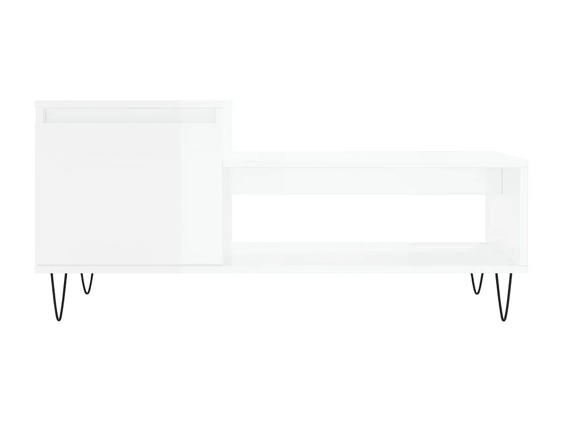 Table basse Blanc brillant 100x50x45 Bois d'ingénierie
