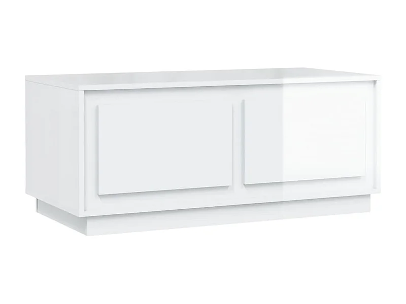 Table basse Blanc brillant 102x50x44 bois d'ingénierie