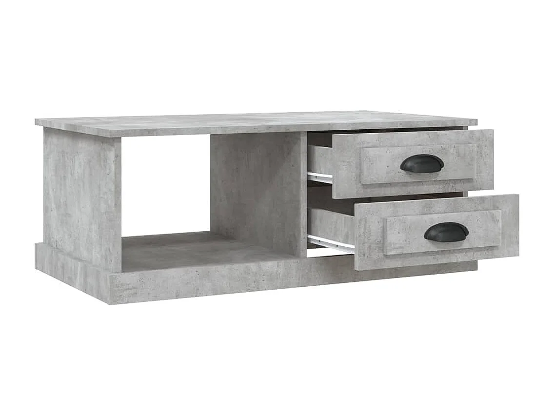 Table basse Gris béton 90x50x35 Bois d'ingénierie