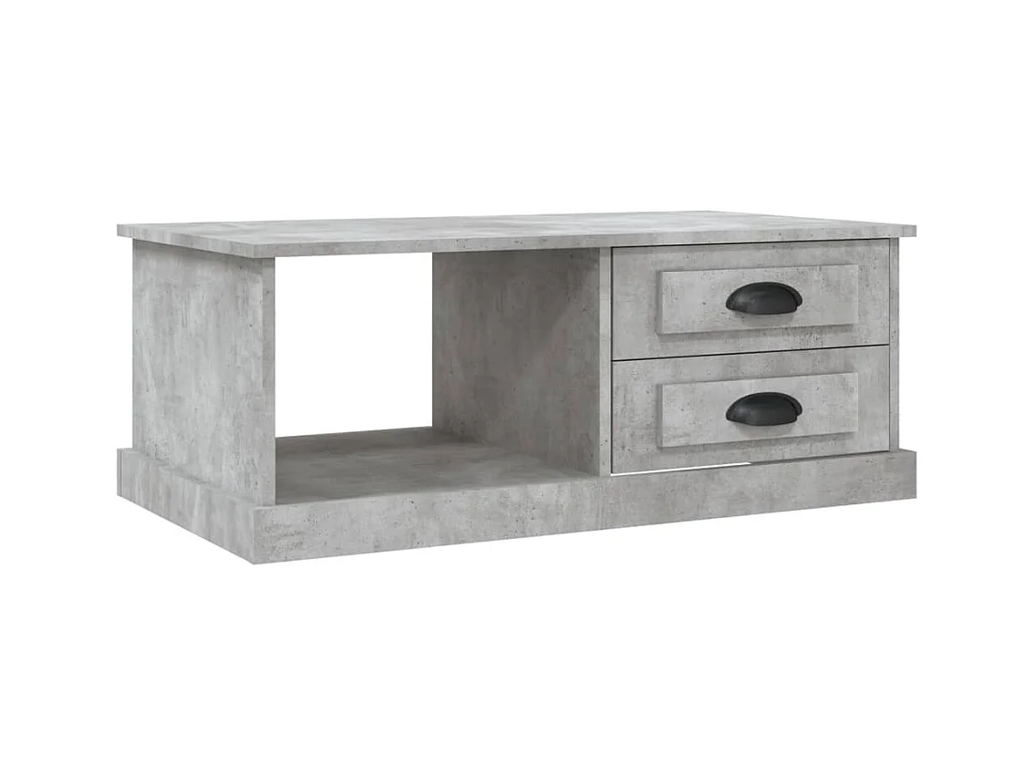 Table basse Gris béton 90x50x35 Bois d'ingénierie