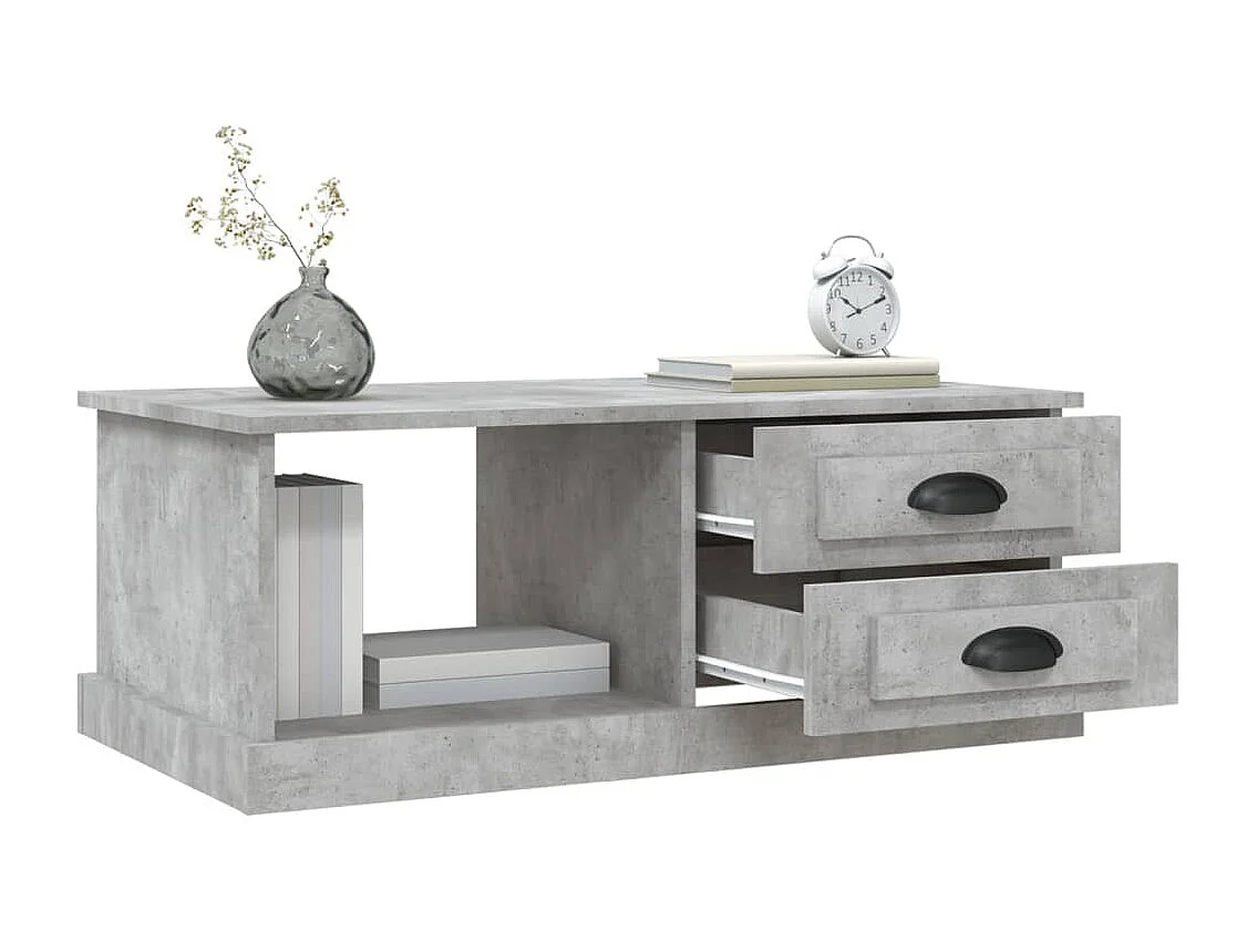 Table basse Gris béton 90x50x35 Bois d'ingénierie