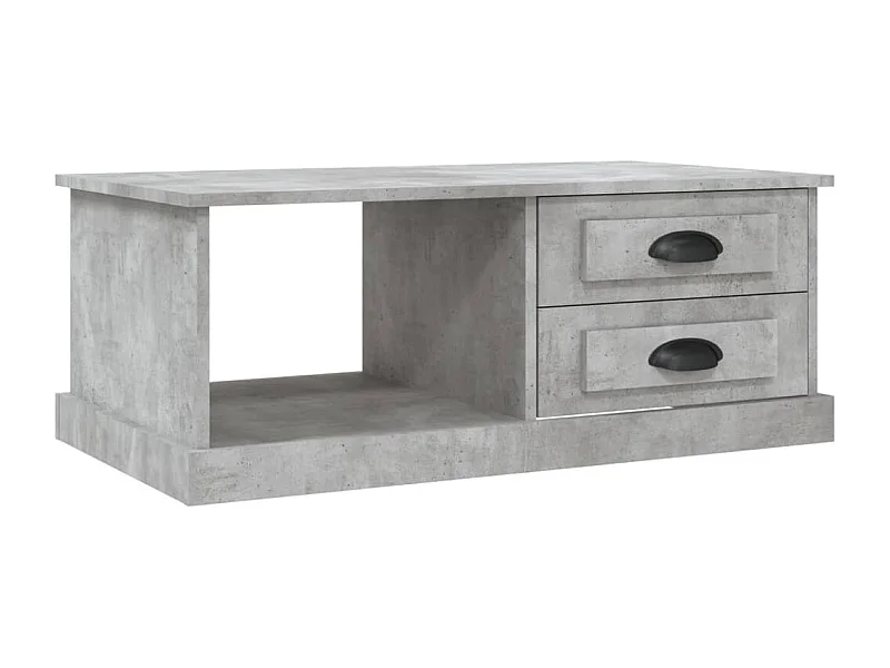Table basse Gris béton 90x50x35 Bois d'ingénierie