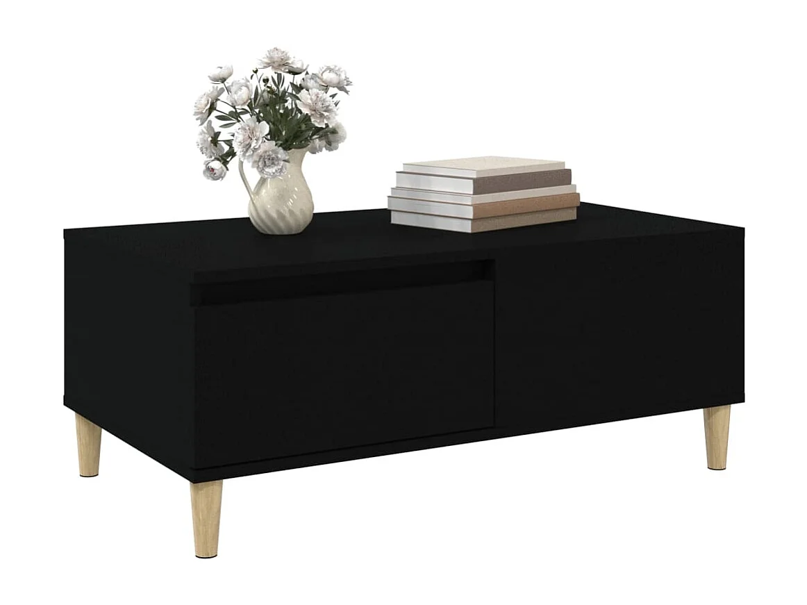Table basse Noir 90x50x36,5 Bois d'ingénierie