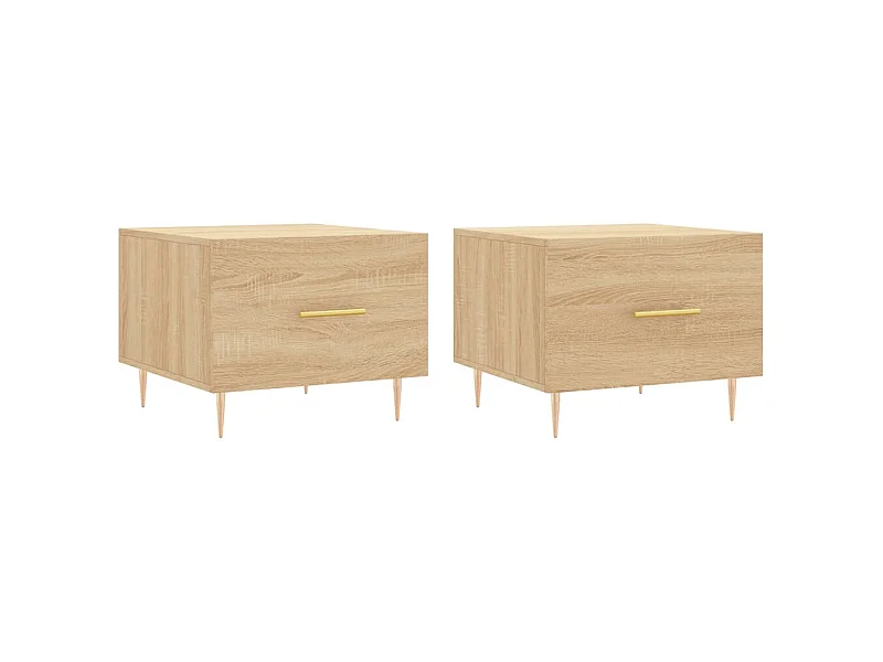 Tables basses 2 pcs chêne sonoma 50x50x40 bois d'ingénierie
