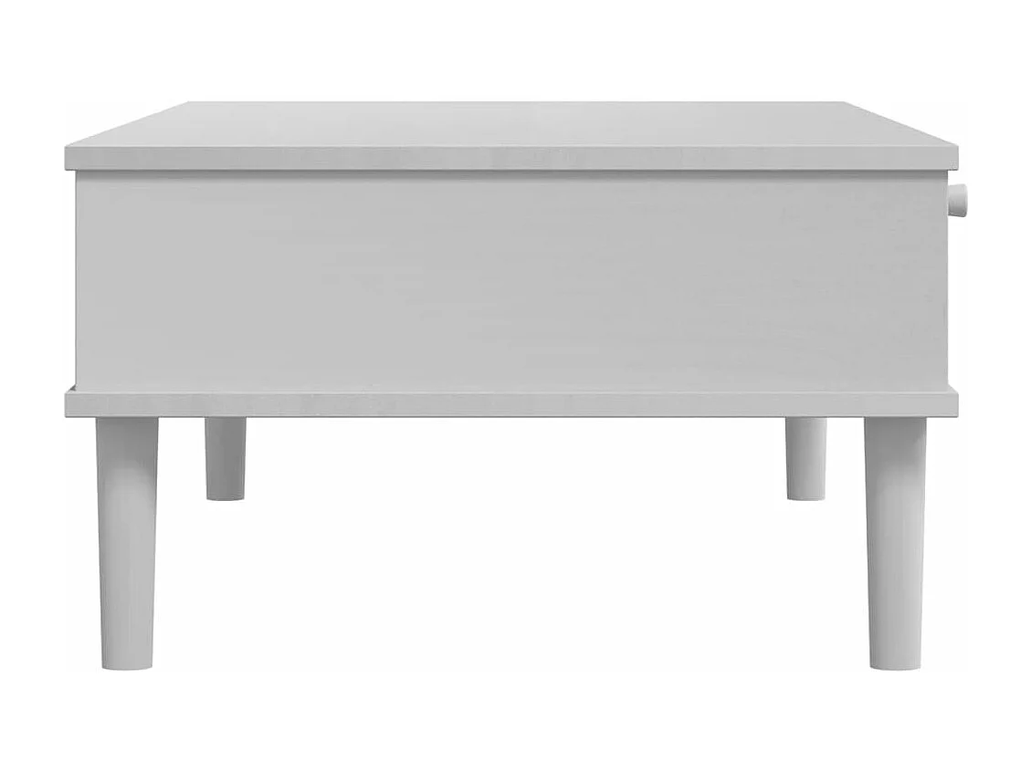 Table basse SENJA aspect rotin blanc 100x55x33 bois massif