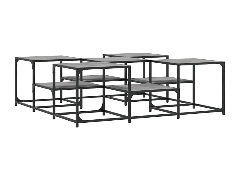 Table basse sonoma gris 121x121x40 bois d'ingénierie