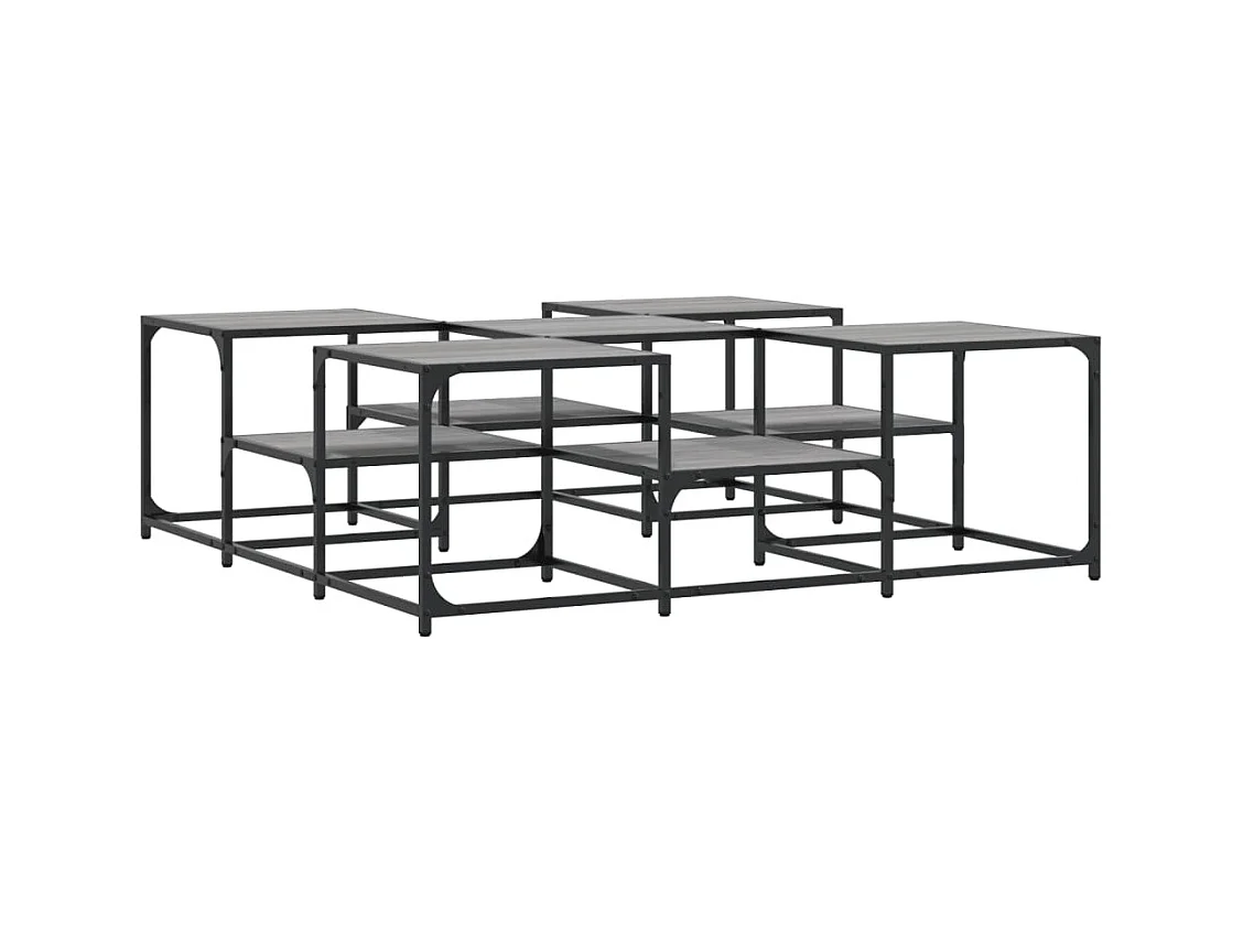 Table basse sonoma gris 121x121x40 bois d'ingénierie