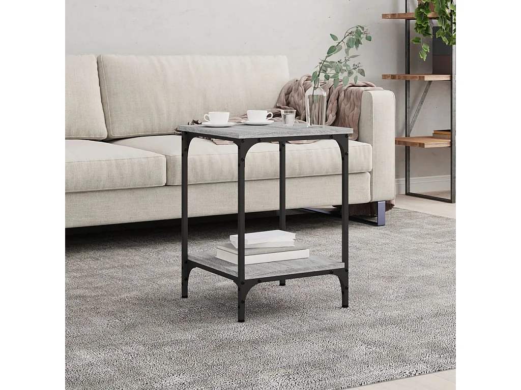 Table basse sonoma gris 40x40x55 bois d'ingénierie