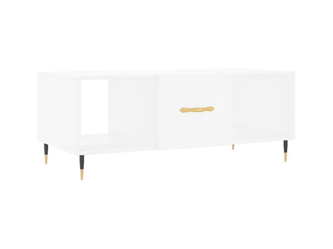 Table basse blanc 102x50x40 bois d'ingénierie
