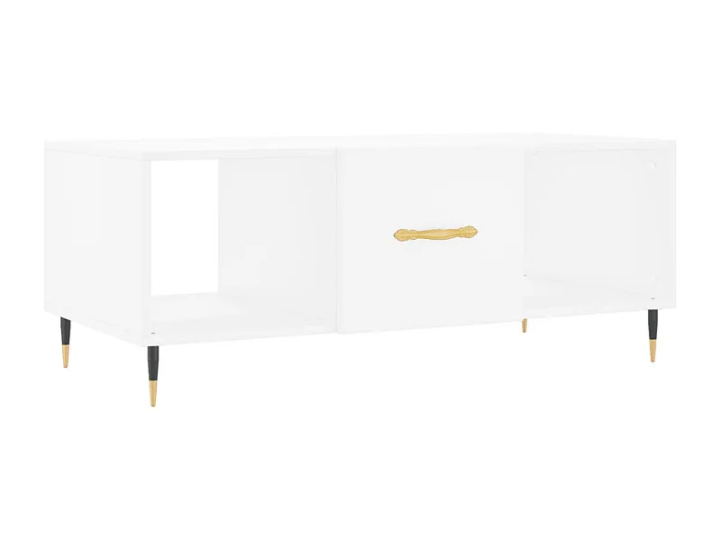 Table basse blanc 102x50x40 bois d'ingénierie