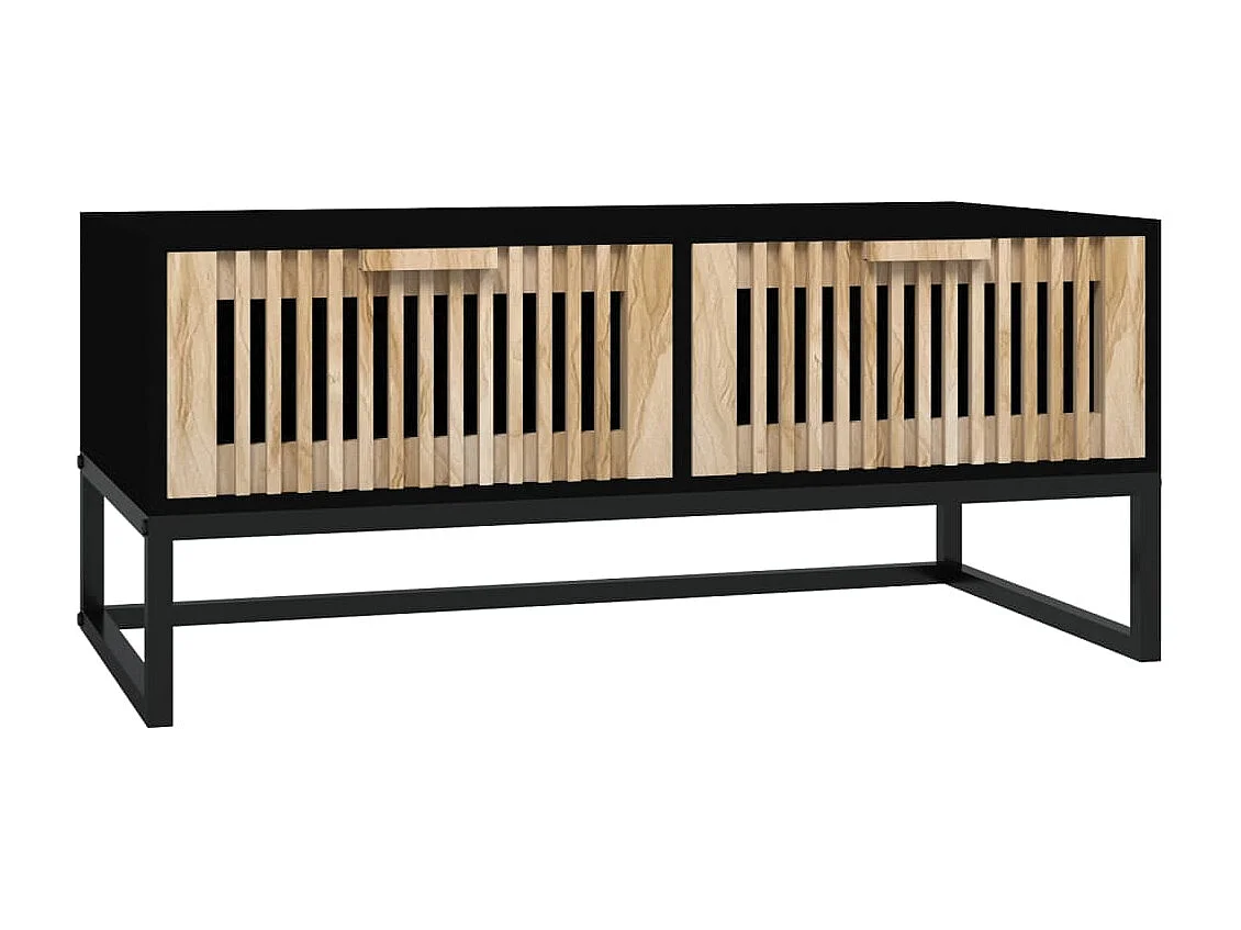 Table basse noir 80x40x35 Bois d'ingénierie et fer