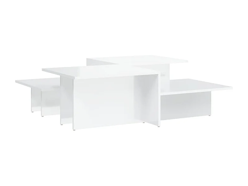 Tables basses 2 pcs blanc brillant bois d'ingénierie