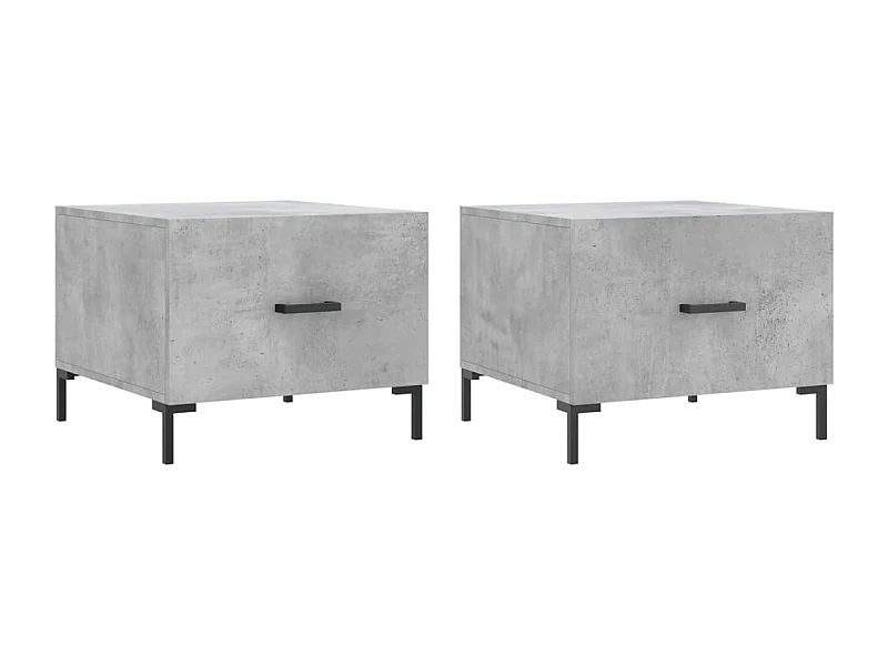 Tables basses 2 pcs gris béton 50x50x40 bois d'ingénierie