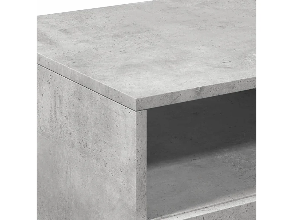 Table basse avec lumières LED gris béton 90x49x40