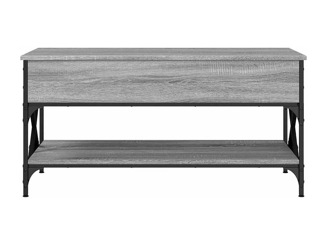 Table basse sonoma gris 100x50x50 bois d'ingénierie et métal