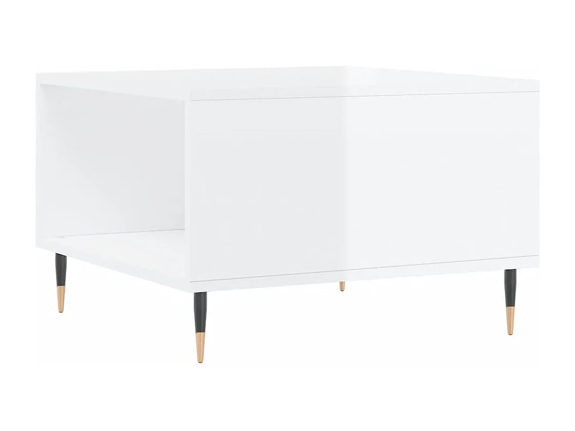 Table basse blanc brillant 55x55x36,5 bois d'ingénierie