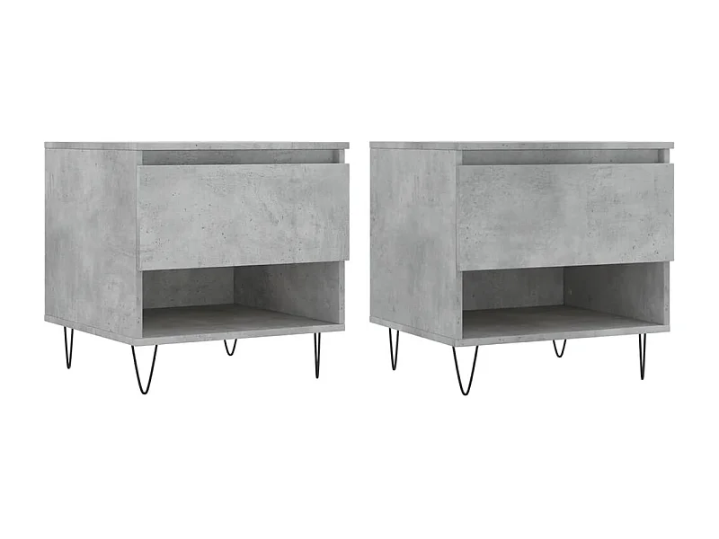 Tables basses 2 pcs gris béton 50x46x50 bois d'ingénierie