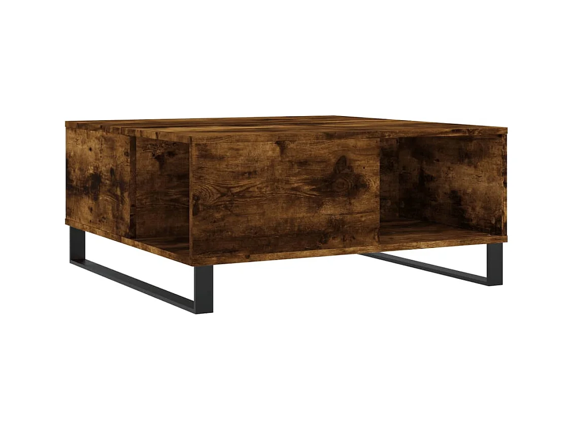 Table basse chêne fumé 80x80x36,5 bois d'ingénierie