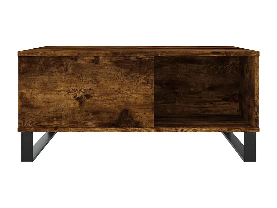 Table basse chêne fumé 80x80x36,5 bois d'ingénierie