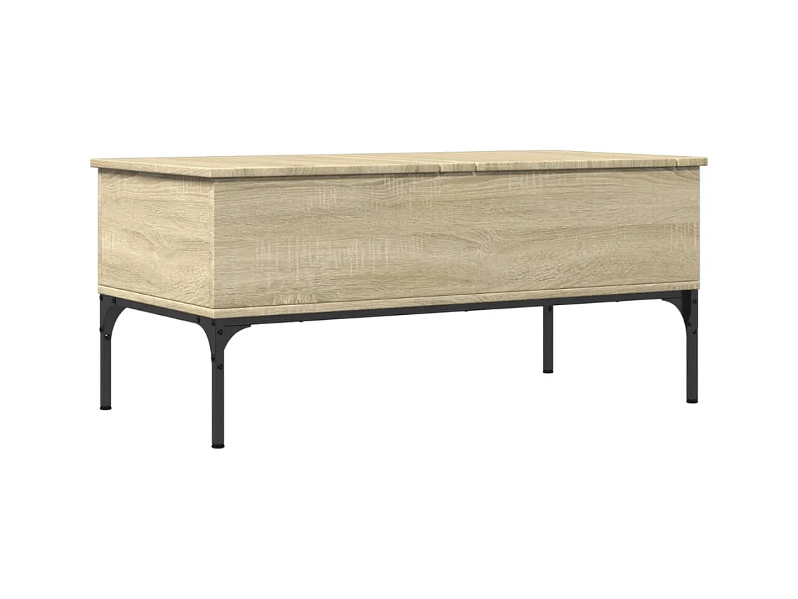 Table basse chêne sonoma 100x50x45 bois d'ingénierie et métal
