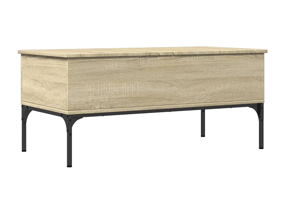 Table basse chêne sonoma 100x50x45 bois d'ingénierie et métal