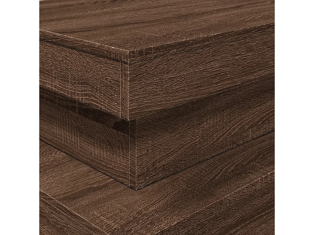 Table basse avec lumières LED chêne marron 90x50x40