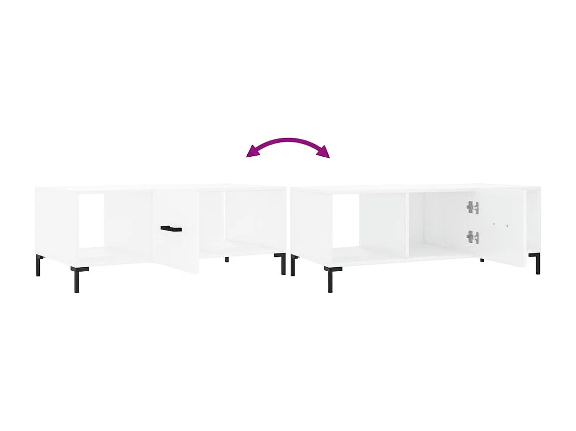 Table basse blanc 102x50x40 bois d'ingénierie