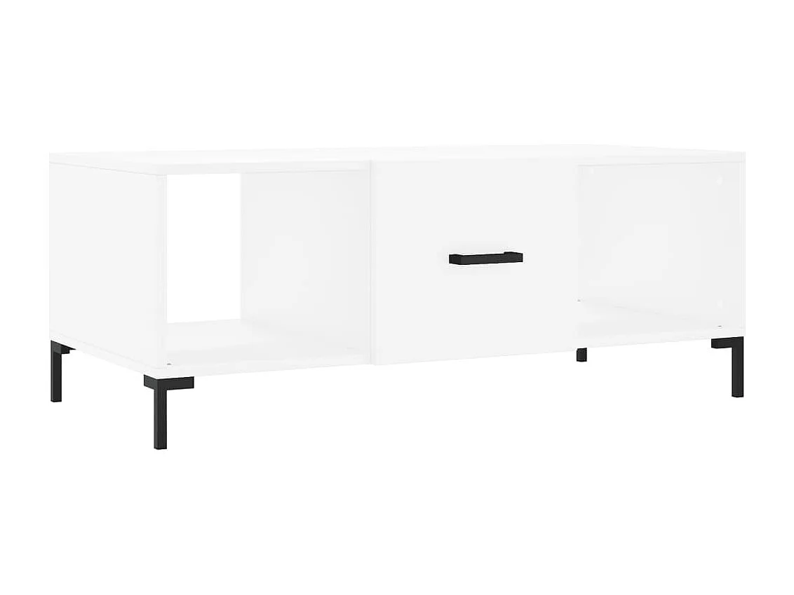 Table basse blanc 102x50x40 bois d'ingénierie