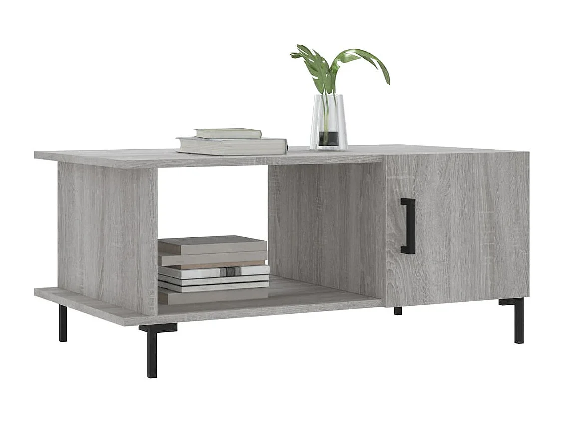 Table basse sonoma gris 90x50x40 bois d'ingénierie