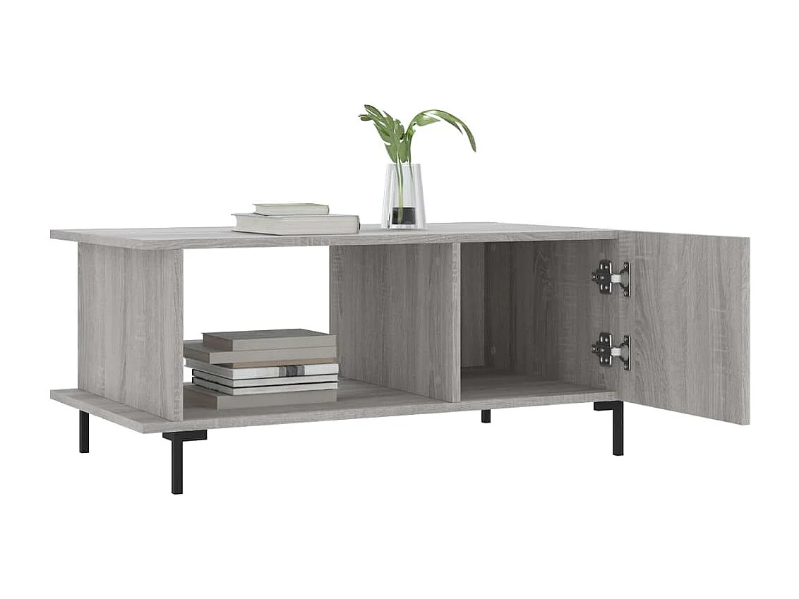 Table basse sonoma gris 90x50x40 bois d'ingénierie