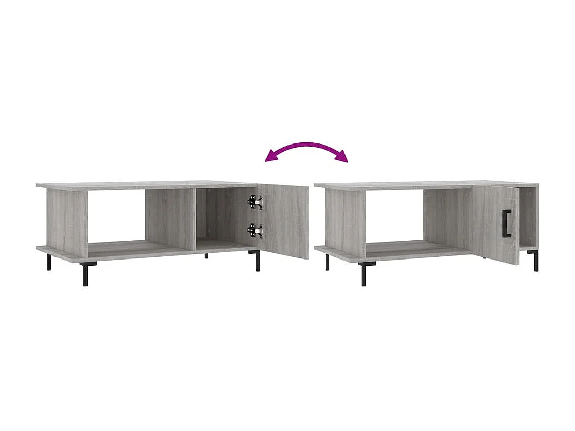 Table basse sonoma gris 90x50x40 bois d'ingénierie