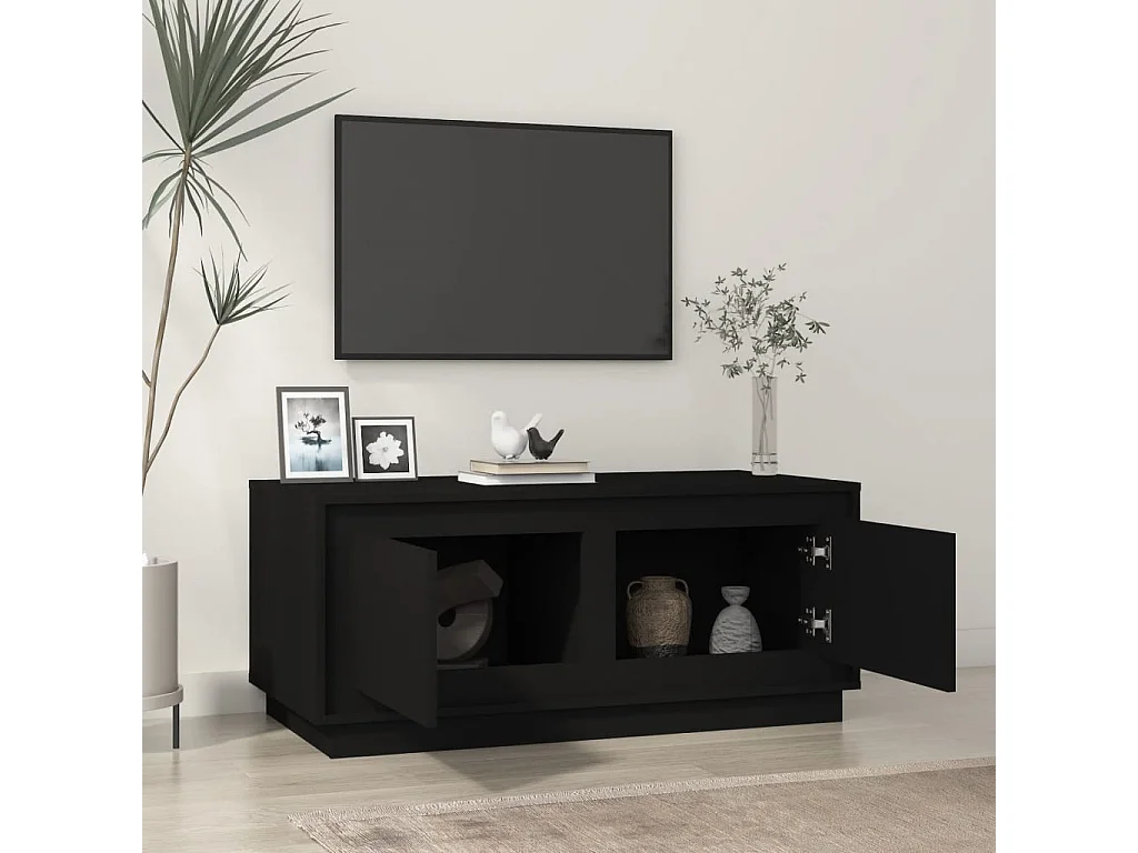 Table basse noir 102x50x44 bois d'ingénierie