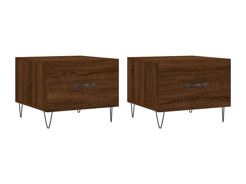 Tables basses 2 pcs chêne marron 50x50x40 bois d'ingénierie