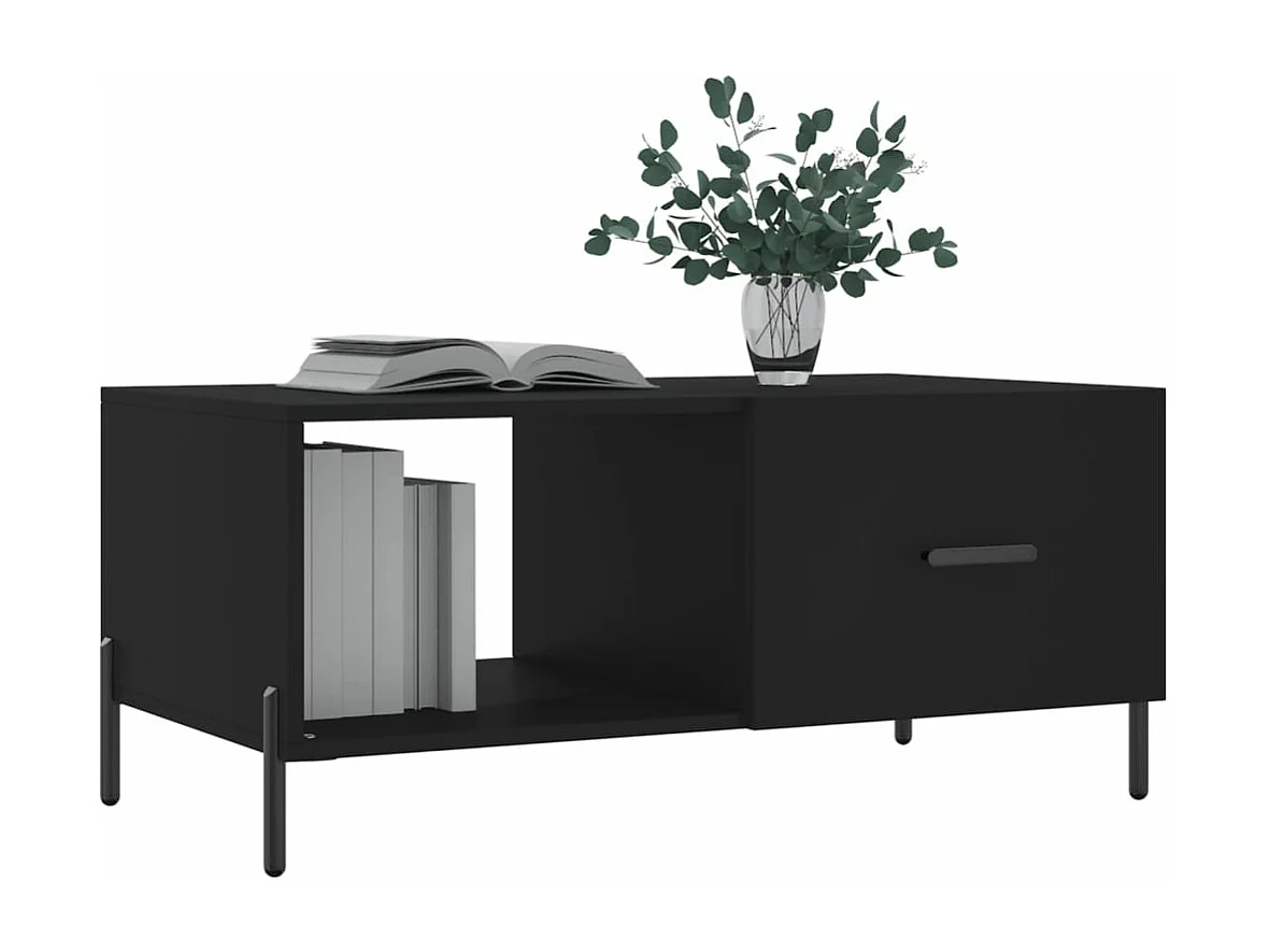 Table basse noir 90x50x40 bois d'ingénierie