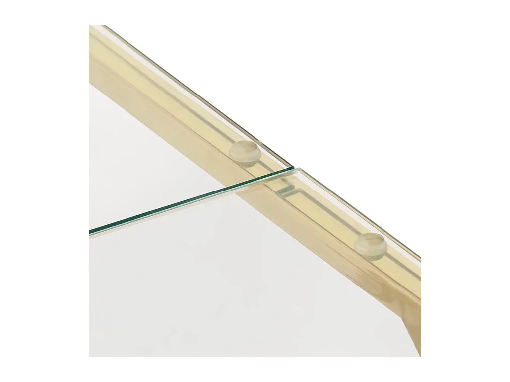 Table basse doré acier inoxydable et verre trempé