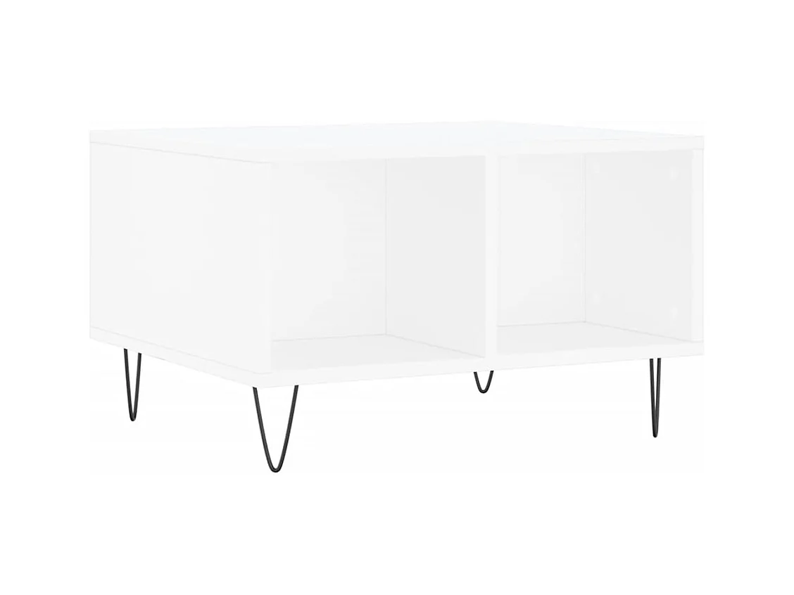 Table basse Blanc 60x50x36,5 Bois d'ingénierie