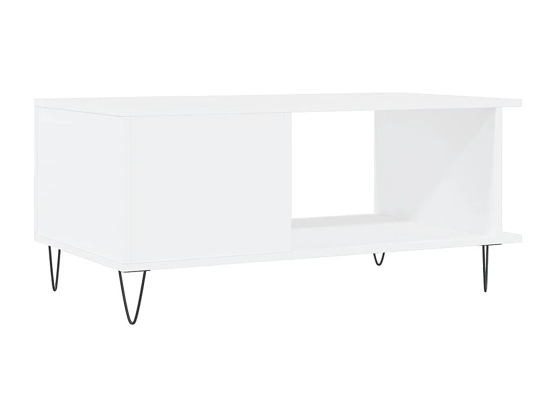 Table basse blanc 90x50x40 bois d'ingénierie