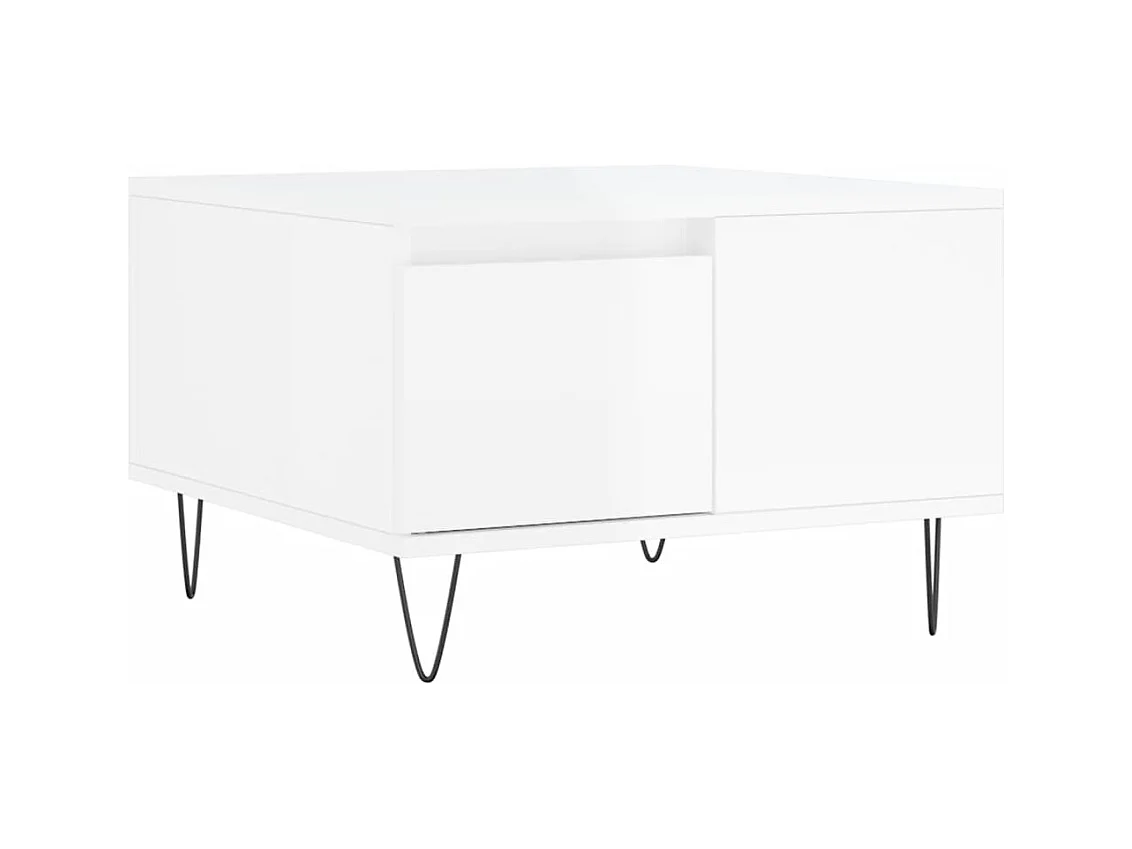 Salontafel 55x55x36,5 cm bewerkt hout hoogglans wit