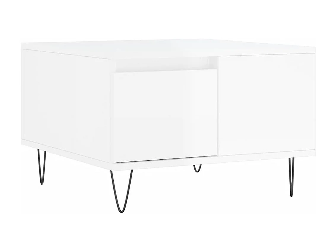 Salontafel 55x55x36,5 cm bewerkt hout hoogglans wit