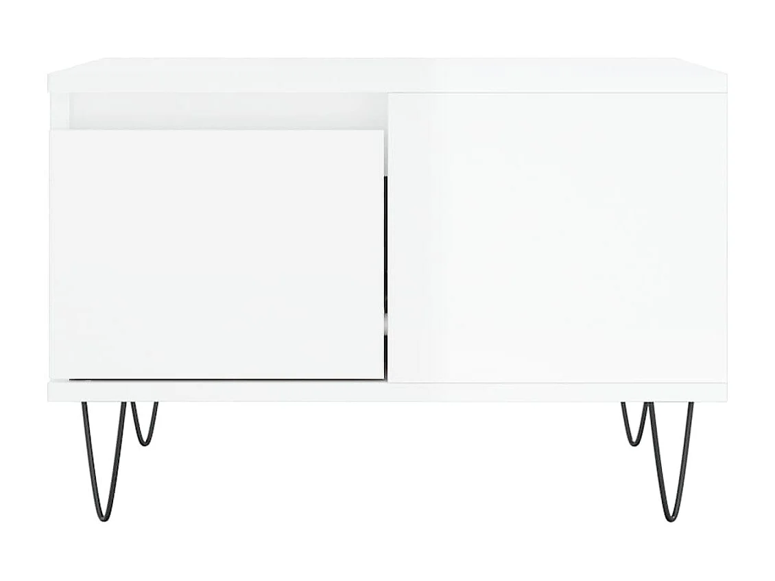 Salontafel 55x55x36,5 cm bewerkt hout hoogglans wit