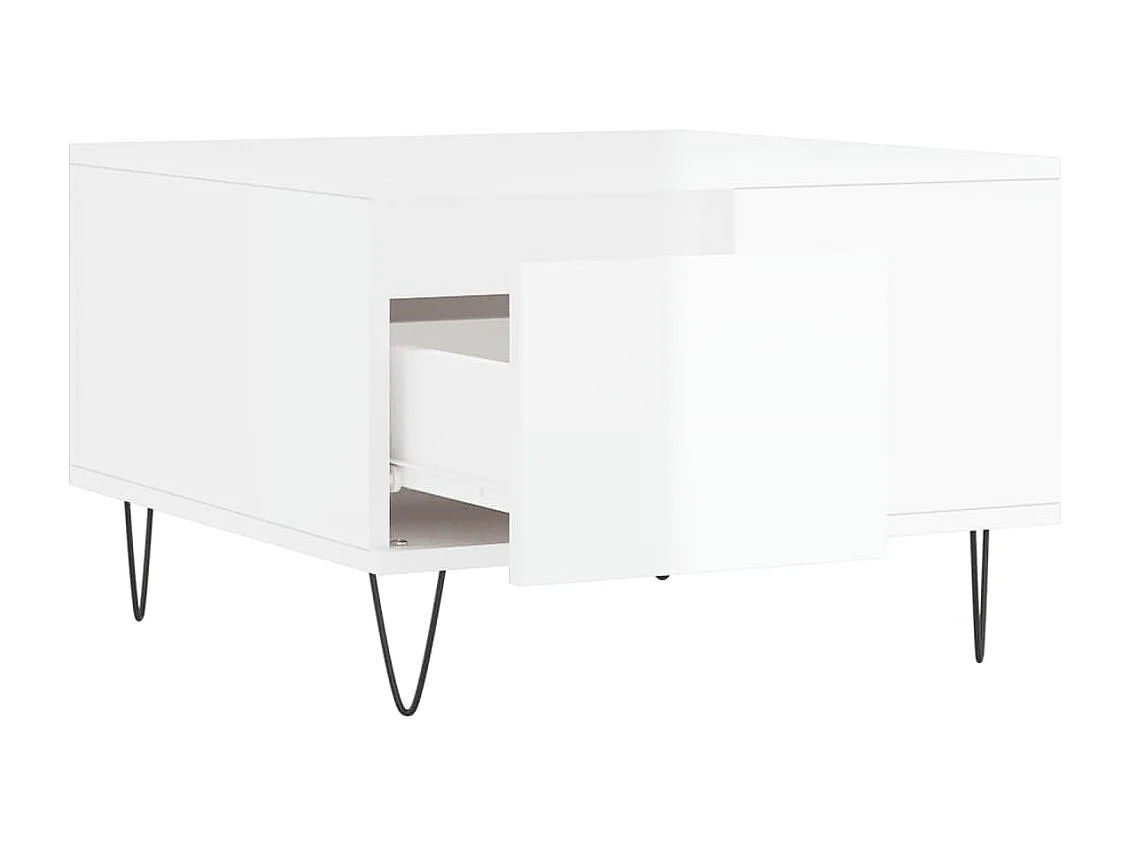 Salontafel 55x55x36,5 cm bewerkt hout hoogglans wit