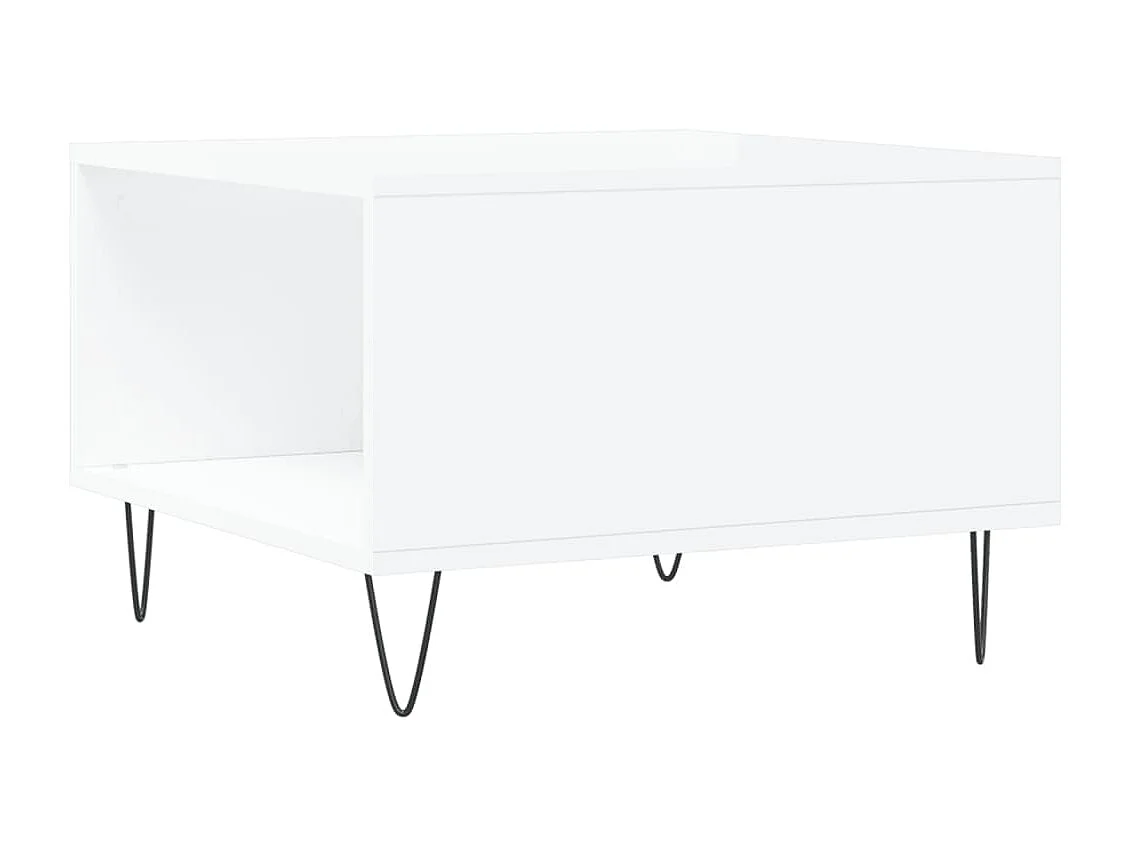 Salontafel 55x55x36,5 cm bewerkt hout hoogglans wit