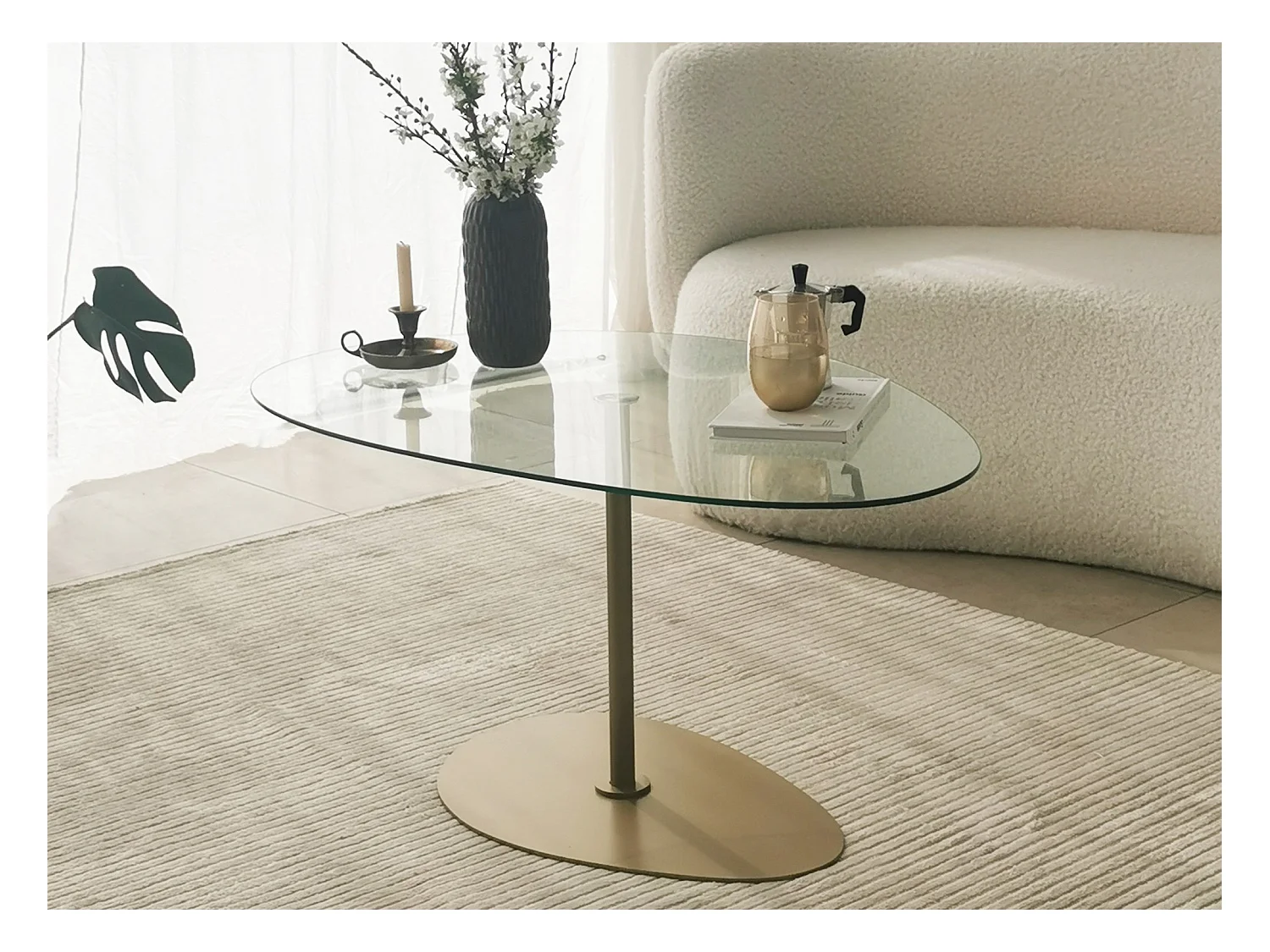 Dova design salontafel 90 cm-Kleur gouden
