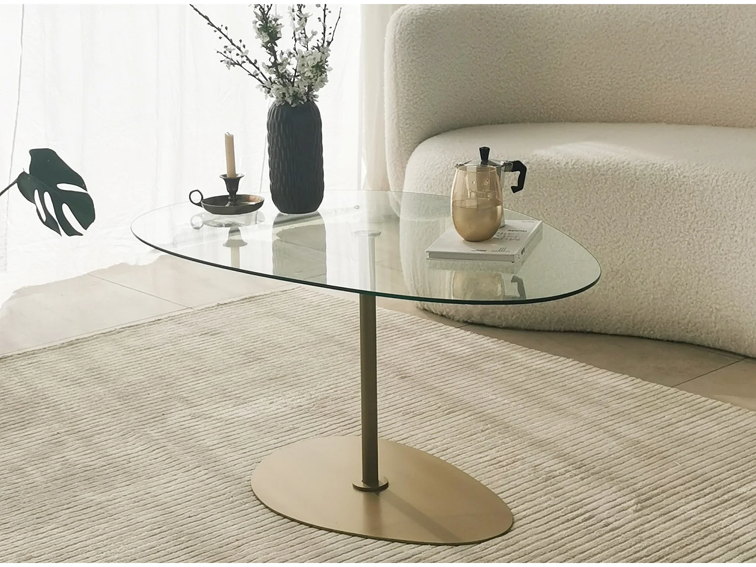 Table basse design Dova 90cm-Couleur Doré