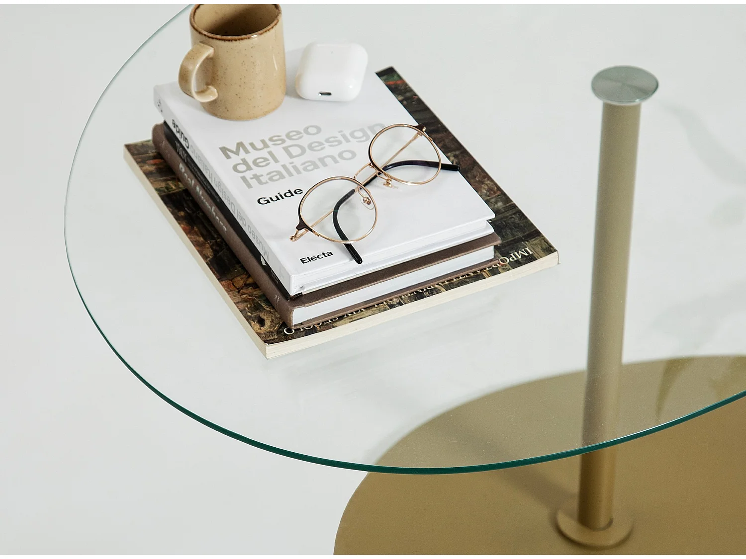 Table basse design Dova 90cm-Couleur Doré