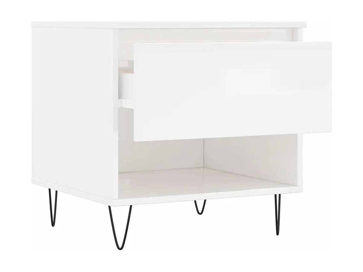 Tables basses 2 pcs blanc brillant 50x46x50 bois d'ingénierie