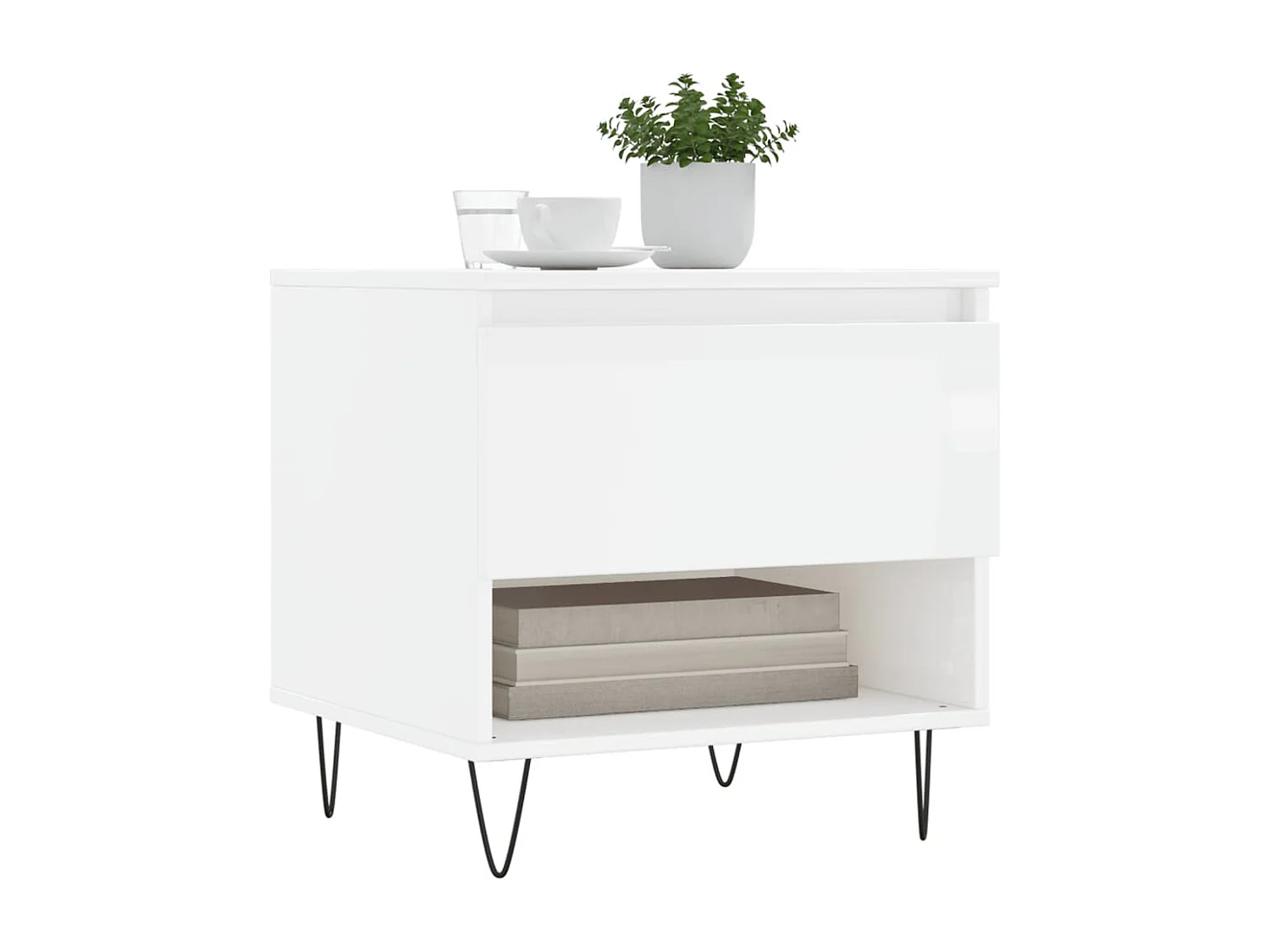 Tables basses 2 pcs blanc brillant 50x46x50 bois d'ingénierie